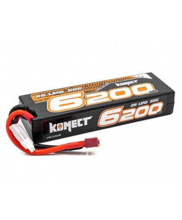 Batterie LiPo 2S 7,4V 6200mAh 50C HARD CASE KONECT pour voiture