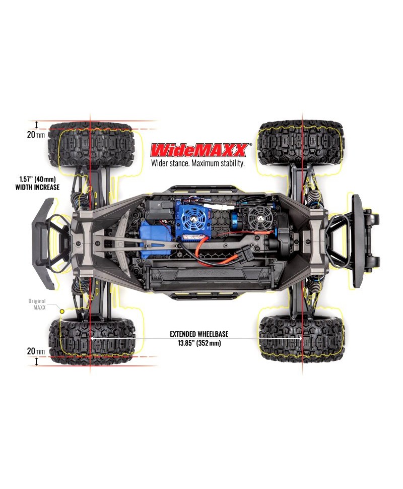 Pack Traxxas Widemaxx Vert Chargeur 2 Batteries 4s 6700 Mah