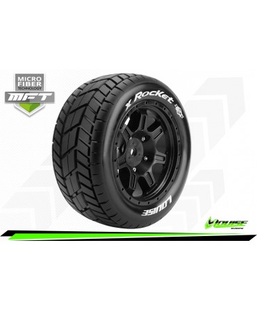 LOUISE RC - MFT - X-ROCKET - Set de pneus X-MAXX - Sport - Jantes Noires - Hex 24mm - (2pcs) L-T3295B