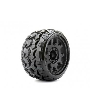 Pneus Extreme Low Profile Tomahawk toiles jantes 3.8 TRX MAXX 17mm noires (2pcs) JETKO JK1601CBMAXX