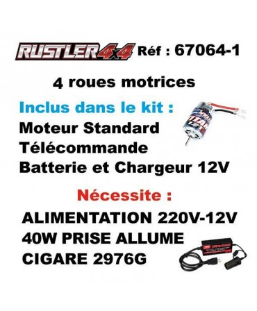 RUSTLER 1/10 4WD 2,4Ghz RTR BRUSHED STADIUM + LED TRAXXAS 67064-61-ORNG