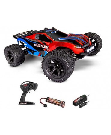 RUSTLER 1/10 4WD 2,4Ghz RTR BRUSHED STADIUM + LED TRAXXAS 67064-61-RED