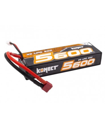 Batterie LiPo 2S 7,4V 5600mAh 60C HARD CASE KONECT pour voiture