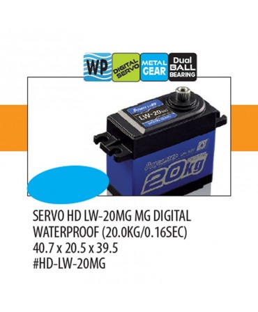 Servo Power HD LW-20MG 20,0KG SERVO STANDARD NUMERIQUE WATERPROOF