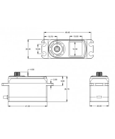 Servo SRT BH8015 pour XRAY X4F 13,0KG Brushless Low Profile BH8015