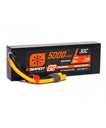 SPEKTRUM batterie Smart G2 LiPo 2S 7,4V 5000mAh 30C HARD CASE pour voiture SPMX52S30H3