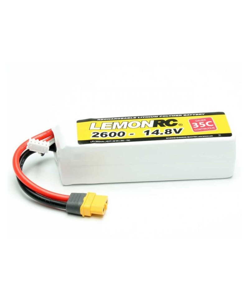 Batterie LiPo 4S 14,8V 2600mAh 35C XT60 LEMONRC 15724