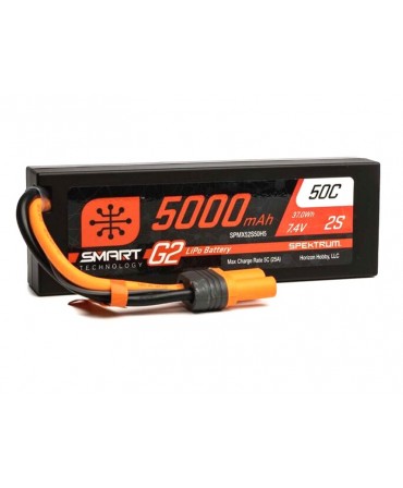SPEKTRUM batterie Smart G2 LiPo 2S 7,4V 5000mAh 50C HARD CASE pour voiture moto SPMX52S50H5