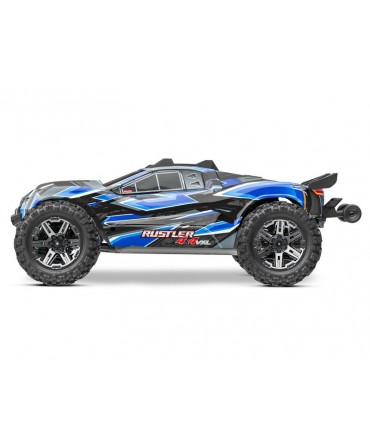 RUSTLER HD BLEU 4WD VXL, VITESSE 95KM/H (COMBO MODELISME SHOP) - TRAXXAS TRX67376-4-BLUE-2970G-3S