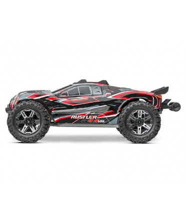 RUSTLER HD ROUGE 4WD VXL, VITESSE 95KM/H (COMBO MODELISME SHOP) - TRAXXAS TRX67376-4-RED-2970G-3S