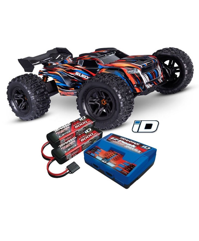 Pack TRAXXAS SLEDGE BELTED ORANGE + CHARGEUR + 2 BATTERIES 3S 5000 mAh 95096-4-ORNG