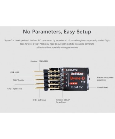 Stabilisateur de vol RadioLink Byme-D Aile Delta