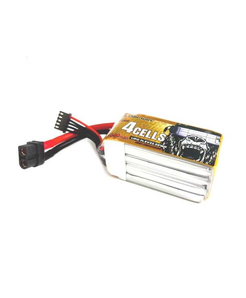 DarwinFPV 4S 1500mAh 110C LiPo Batterie - XT60 pour FPV Racing RC Drone