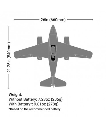 E-flite UMX Me 262 660MM BNF Basic avec AS3X et SAFE EFLU31050