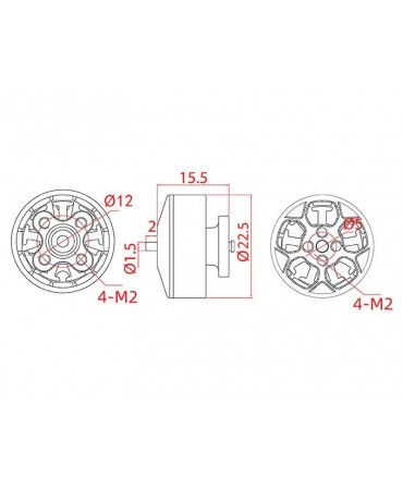 HEEWING Moteur VTOL T1 1806 2000KV Cordon 80mm