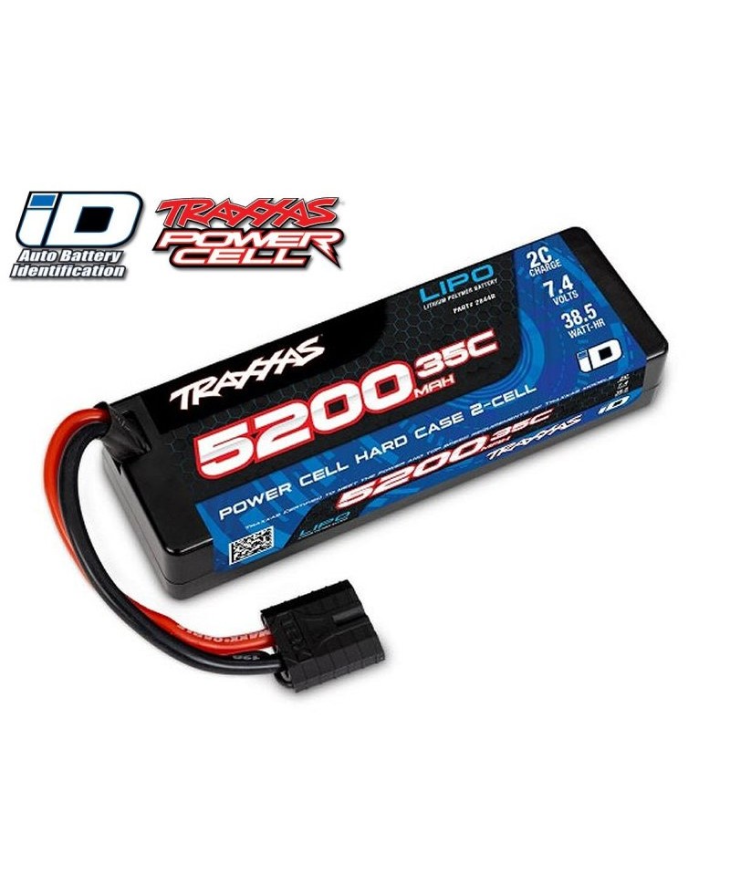 Batterie LiPo 2S 7,4V 5200mAh 35C ID pour voiture TRAXXAS 2844R