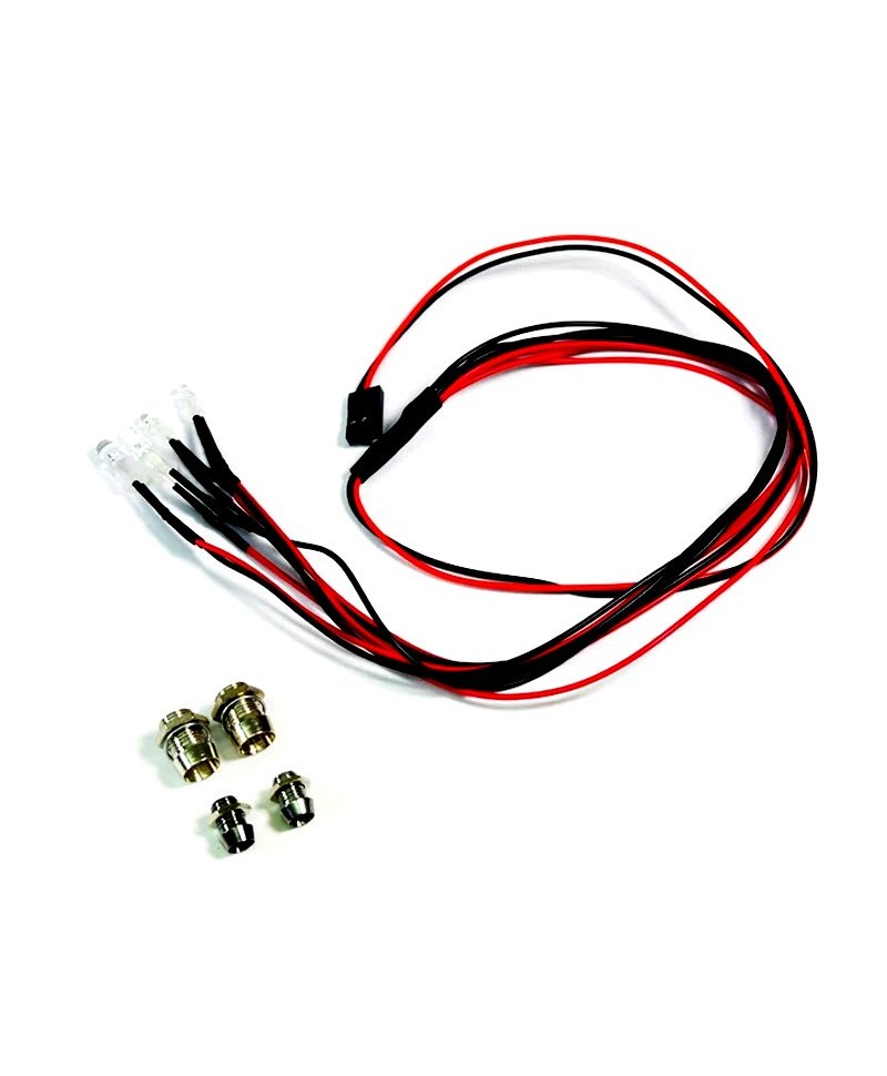 Kit 4 feux composé de LED 2 blanches + 2 rouges pour voiture RC 1/10 2320041 Kit 4 feux composé de LED 2 blanches + 2 rouges pour voiture RC 1/10 2320041