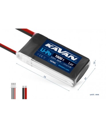 Batterie LiPo 2S 7,4V 1100mAh 40C KAVAN KAV33.6002