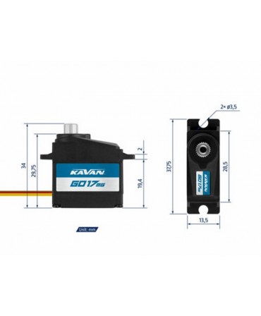 Micro servo analogique KAVAN 2,2KG/0,14S GO-17MG KAV20.017