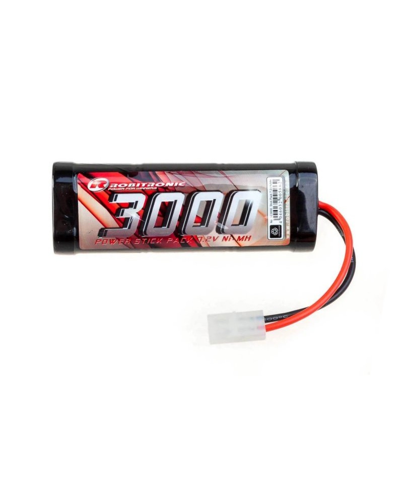 Batterie NiMH 7,2V 3000mAh ROBITRONIC pour voiture prise TAMIYA SC3000 Batterie NiMH 7,2V 3000mAh ROBITRONIC pour voiture prise TAMIYA SC3000