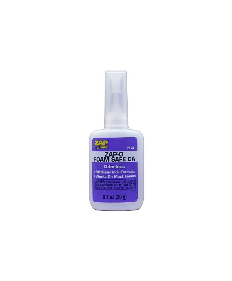 Colle ZAP-O FOAM SAFE CA ORDORLESS CYANO 20 g PT-25 Colle ZAP-O FOAM SAFE CA ORDORLESS CYANO 20 g PT-25