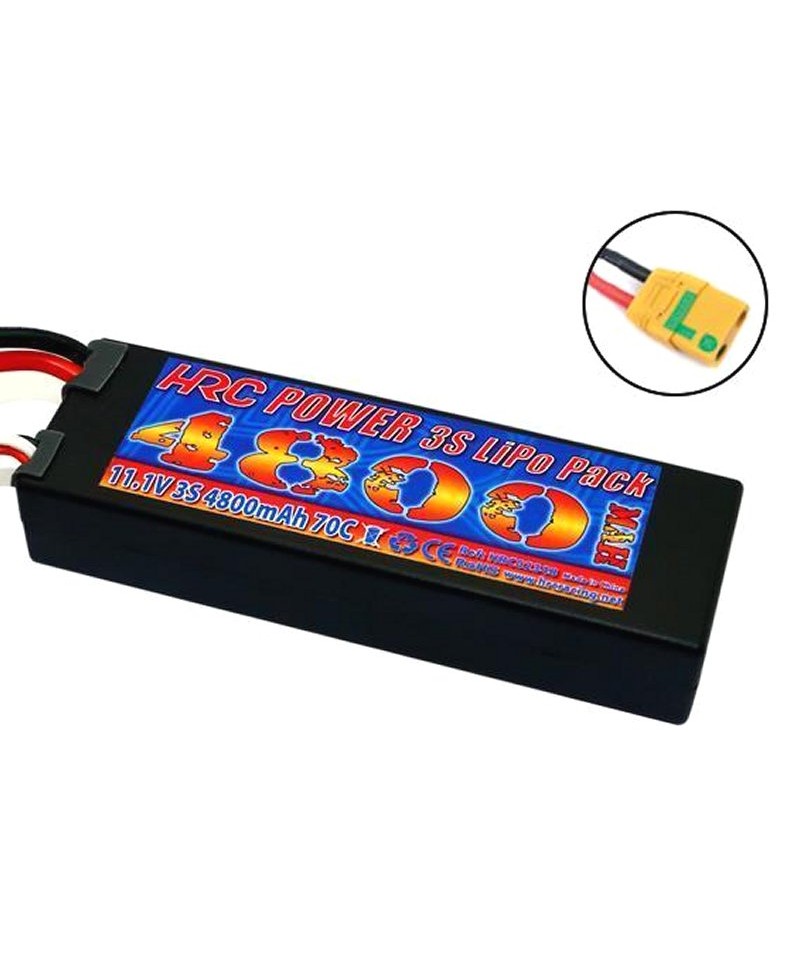 Batterie LiPo 3S 11,1V 4800mAh 70C HARD CASE HRC Racing pour voiture HRC02348X Batterie LiPo 3S 11,1V 4800mAh 70C HARD CASE HRC Racing pour voiture HRC02348X