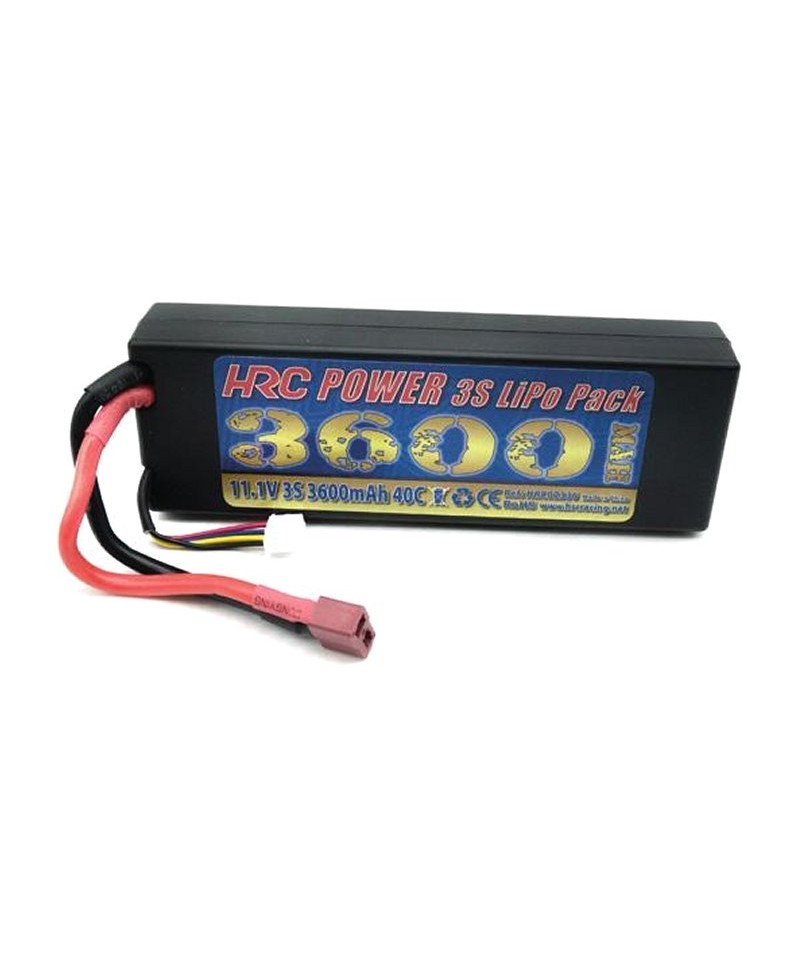 Batterie LiPo 3S 11,1V 3600mAh 40C HARD CASE HRC Racing pour voiture HRC02336D Batterie LiPo 3S 11,1V 3600mAh 40C HARD CASE HRC Racing pour voiture HRC02336D