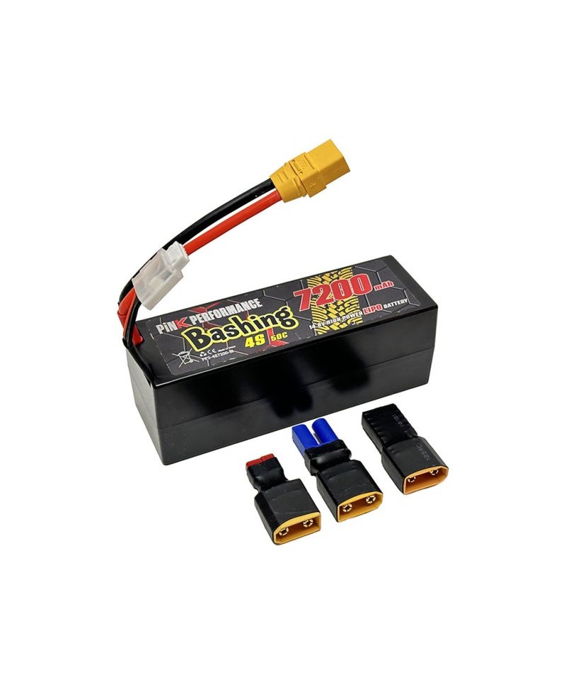 Pink Bashing batterie LiPo 4S 14,8V 7200mAh 50C (Multi) HARD CASE pour voiture PP3-4S7200-M Pink Bashing batterie LiPo 4S 14,8V 7200mAh 50C (Multi) HARD CASE pour voiture PP3-4S7200-M