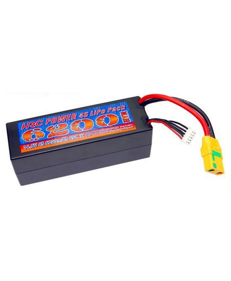 Batterie LiPo 4S 14,8V 6200mAh 65C HARD CASE HRC Racing pour voiture HRC04462X Batterie LiPo 4S 14,8V 6200mAh 65C HARD CASE HRC Racing pour voiture HRC04462X