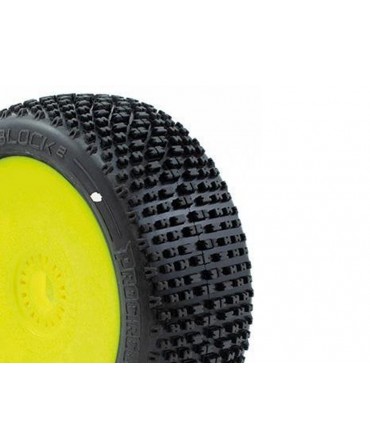 PROCIRCUIT - H-BLOCK V2 - Set de pneus C1 Buggy 1/8 - Super Soft - Hex 17mm - (2pcs) PCY2001-C1