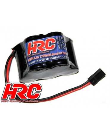 Batterie réception NiMH 6,0V 1700mAh HRC Racing prise JR HRC05517H