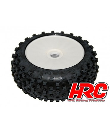 HRC Racing - Star Pin Soft - Set de pneus Buggy 1/8 - Jantes Blanches - Hex 17mm - (2pcs) HRC60811