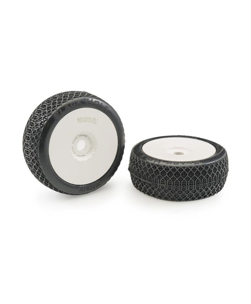 MATRIX - BLACKHOLE CLAY - Set de pneus Buggy 1/8 - Jantes Blanches - Hex 17mm - (2pcs) M.BLACSS-GL