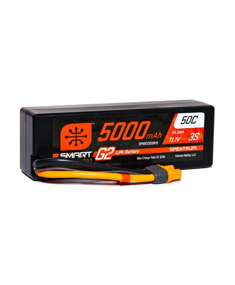 SPEKTRUM batterie Smart G2 LiPo 3S 11,1V 5000mAh 50C HARD CASE pour voiture SPMX53S50H3