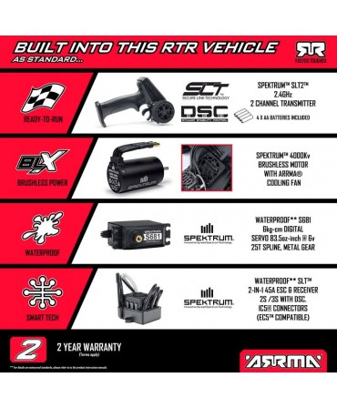 ARRMA Monster truck QUAKE 223S DSC 1/10 2WD ROUGE ARA3537T1