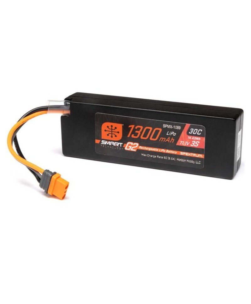 SPEKTRUM batterie Smart G2 LiPo 3S 11,1V 1300mAh 30C HARD CASE pour voiture SPMX-1089 SPEKTRUM batterie Smart G2 LiPo 3S 11,1V 1300mAh 30C HARD CASE pour voiture SPMX-1089