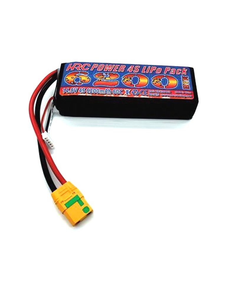 Batterie LiPo 4S 14,8V 6200mAh 60C HARD CASE HRC Racing pour voiture HRC06462X Batterie LiPo 4S 14,8V 6200mAh 60C HARD CASE HRC Racing pour voiture HRC06462X