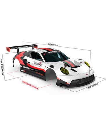 Carrosserie Bittydesign pré-peinte et pré-découpée 1/7 P-GT3R ARRMA empattement 406 mm BDAR7-PG3TR-PP