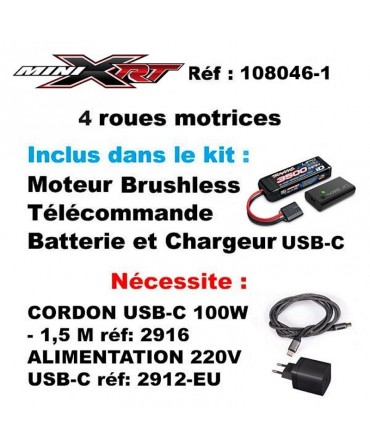 MINI RALLY FORD RS2000 1/16 4WD 2,4Ghz RTR VXL 3S TRAXXAS USB-C 108046-1