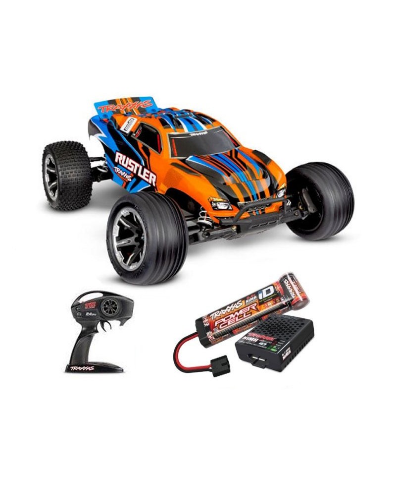 RUSTLER 1/10 2WD 2,4Ghz RTR BRUSHED HD TRAXXAS USB-C 37254-8-ORNG