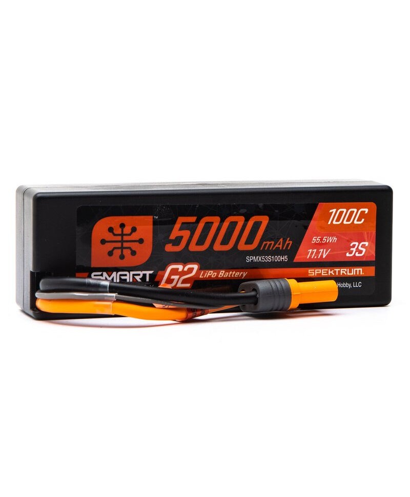 SPEKTRUM batterie Smart G2 LiPo 3S 11,1V 5000mAh 100C HARD CASE pour voiture SPMX53S100H5