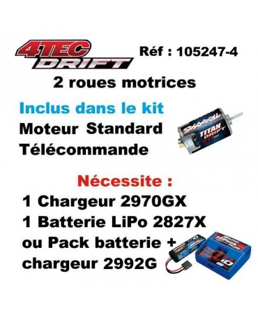 TRAXXAS NISSAN 240SX 4-TEC DRIFT 1/10 4WD 2,4Ghz RTR BRUSHED 105247-4-RED