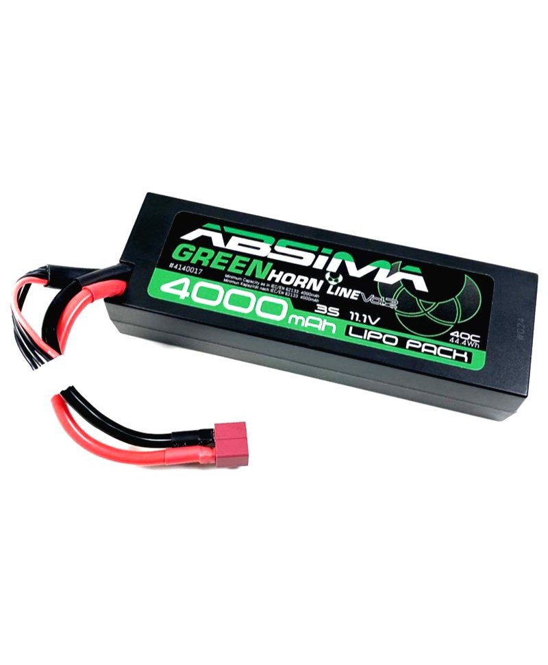 Batterie LiPo 3S 11,1V 4000mAh 40C Low Profile HARD CASE ABSIMA pour voiture