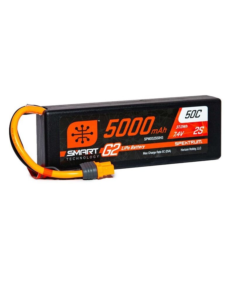 SPEKTRUM batterie Smart G2 LiPo 2S 7,4V 5000mAh 50C HARD CASE pour voiture moto SPMX52S50H3