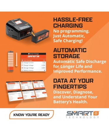 SPEKTRUM batterie Smart G2 LiPo 2S 7,4V 5000mAh 50C HARD CASE pour voiture moto SPMX52S50H3