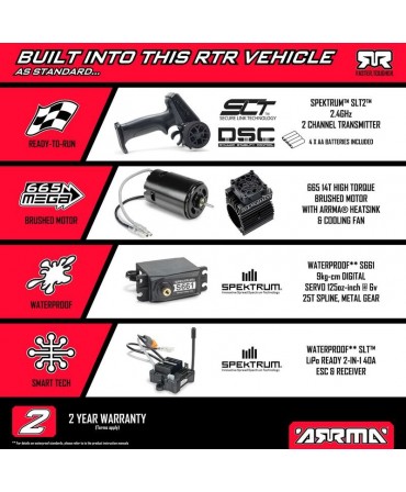 ARRMA Monster truck GRANITE MEGA 665 1/10 4WD BLEU ARA4202V4T2