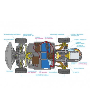 TAMIYA PORSCHE 934 1976 VAILLANT 50ème anniversaire 1/10 2WD A CONSTRUIRE 47524