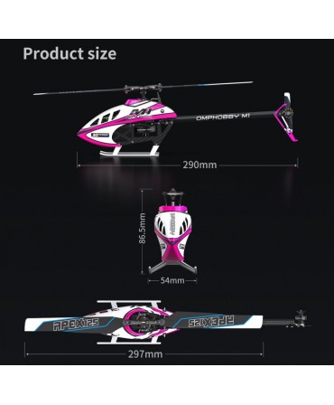 OMPHOBBY M1 V3 PRO - Hélicoptère Micro 3D Direct Drive (ExpressLRS Intégré) Cosmic Orange BNF 38OSHM0061