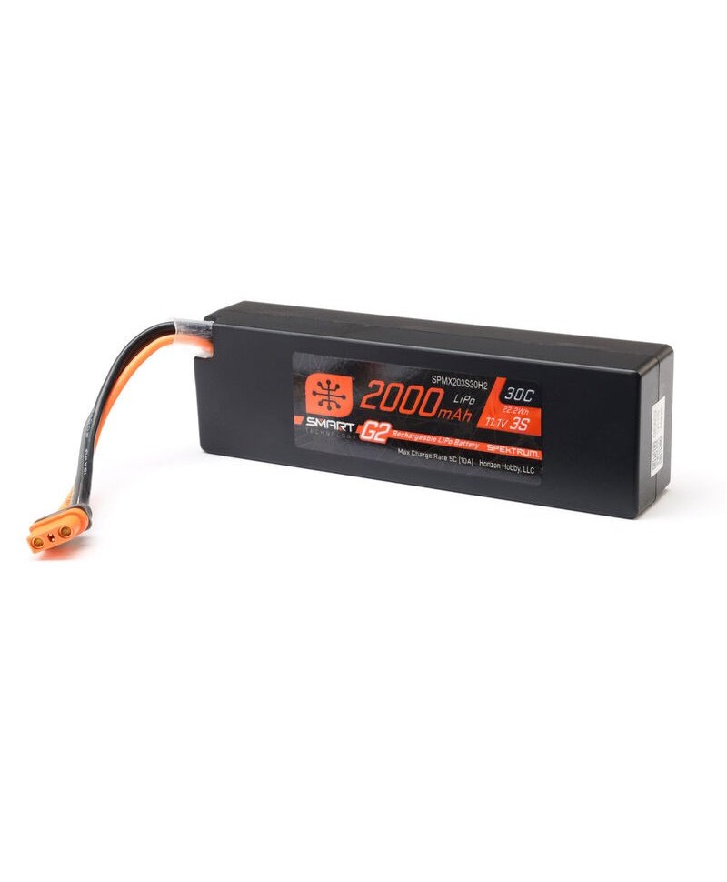 SPEKTRUM batterie Smart G2 LiPo 3S 11,1V 2000mAh 30C HARD CASE pour voiture SPMX203S30H2