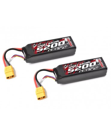 TEAM CORALLY - Pack Énergie - 2 LiPo 60C - 5200mAh - 3S - XT-90 - Chargeur Ultra-X 80 6S + Sac LiPo + Câble d'équilibrage